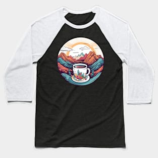 Bold Coffee, Towering Mountains Baseball T-Shirt